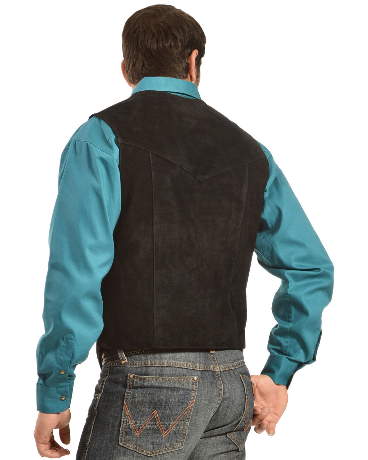 Image #3 - Liberty Wear Men's Suede Western Vest, Black, hi-res