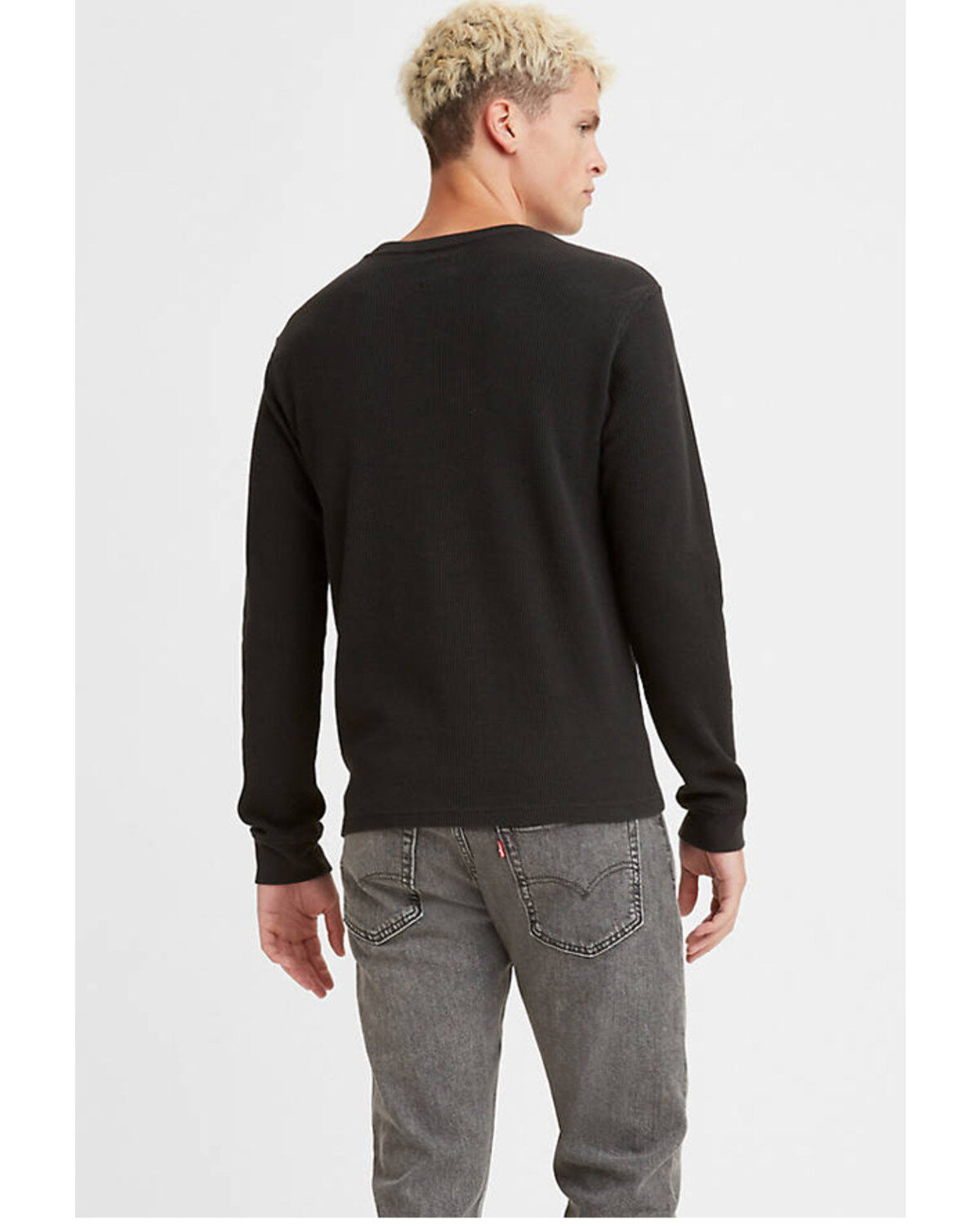 Image #2 - Levi's Men's Solid Black Relaxed Thermal Long Sleeve T-Shirt, Black, hi-res