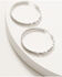 Image #1 - Lainey Wilson Women's Metal Meadows Beaded Hoop Earrings, Silver, hi-res
