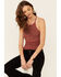 Image #1 - Rock & Roll Denim Women's Rust Studded Ribbed Tank Top, Rust Copper, hi-res