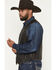Image #2 - Scully Men's Leather Vest, Dark Brown, hi-res