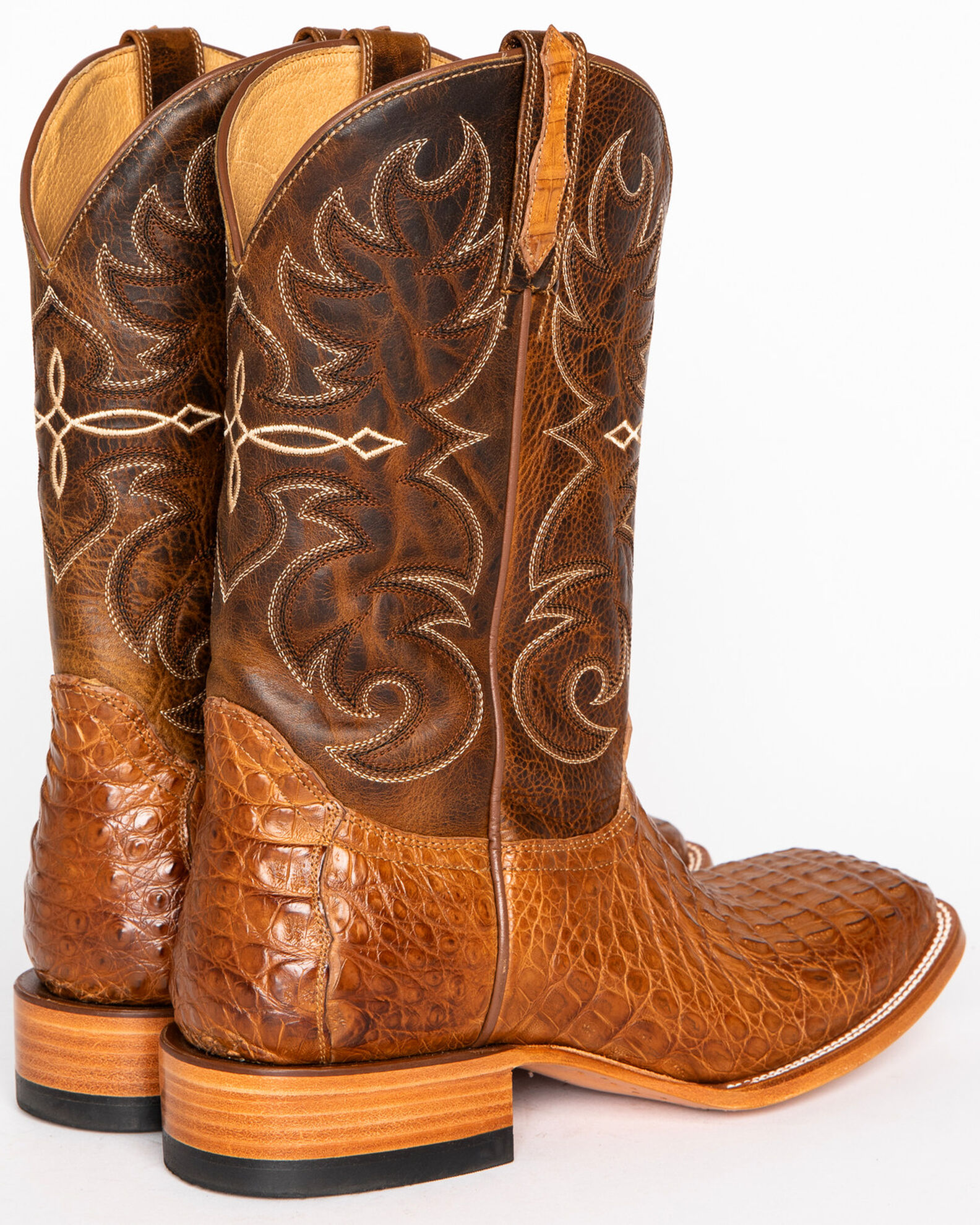 Cody James Men s Burnished Caiman Exotic Boots Wide Square Toe Boot Barn