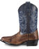 Cody James Boys' Two-Tone Embroidered Western Boots - Round Toe, Brown, hi-res