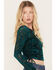 Shyanne Women's Side Tie Long Sleeve Top, Deep Teal, hi-res