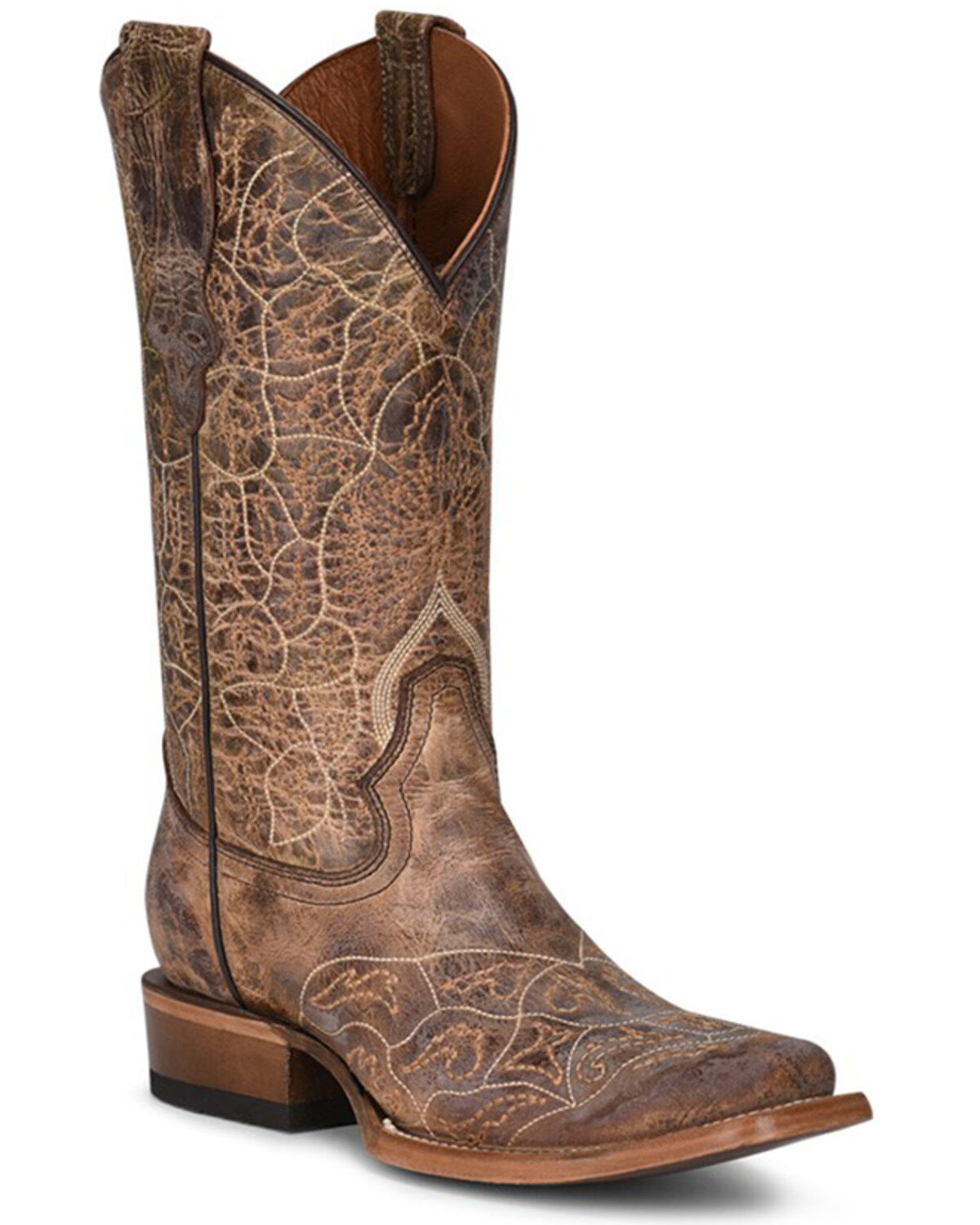 Brown cowgirl boots square toe Clearance