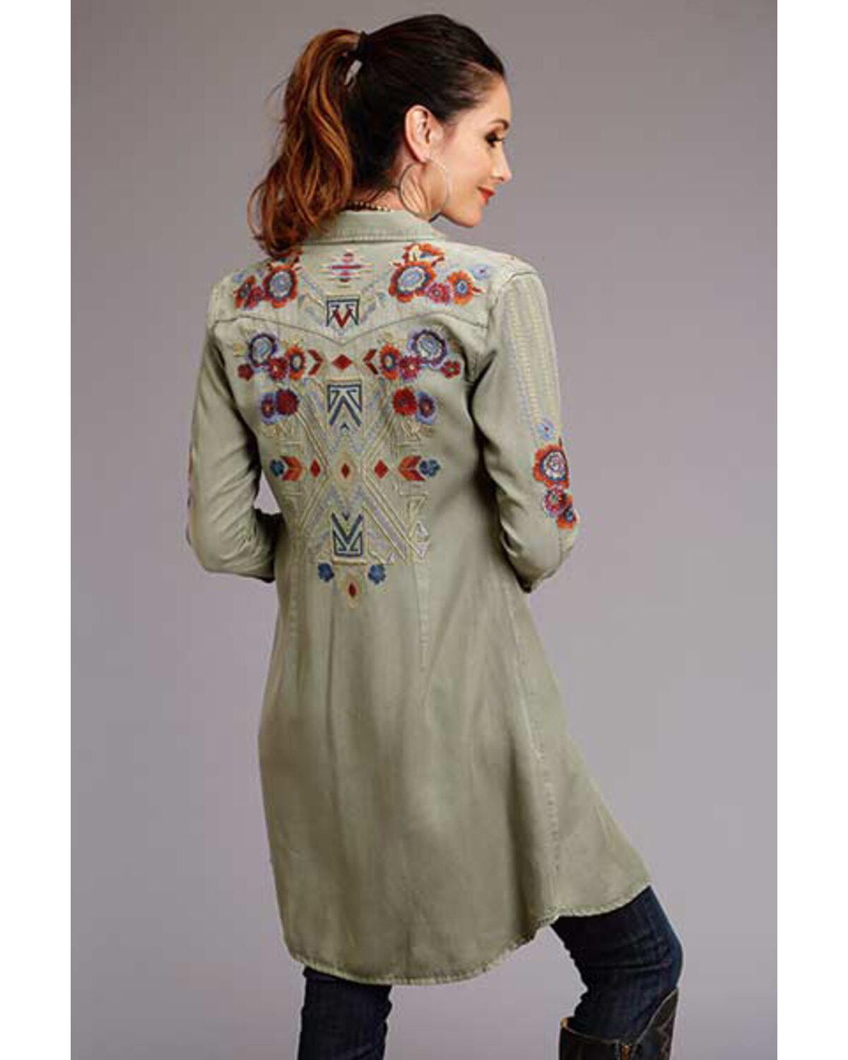 embroidered shirt dress