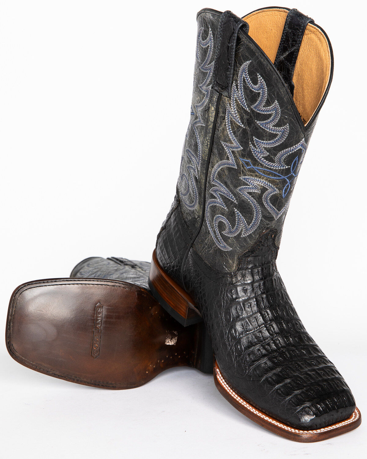 black caiman cowboy boots