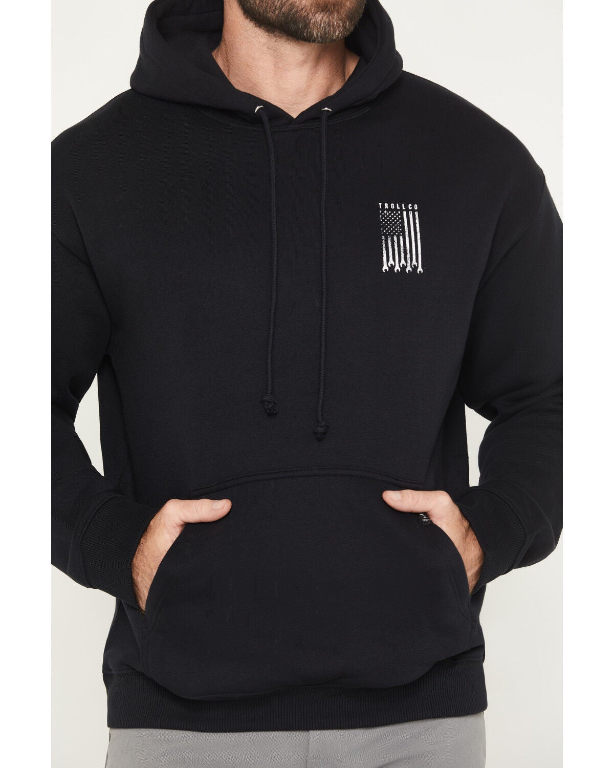 Image #3 - Troll Co Men's DHCM Flagship Hooded Sweatshirt, Black, hi-res