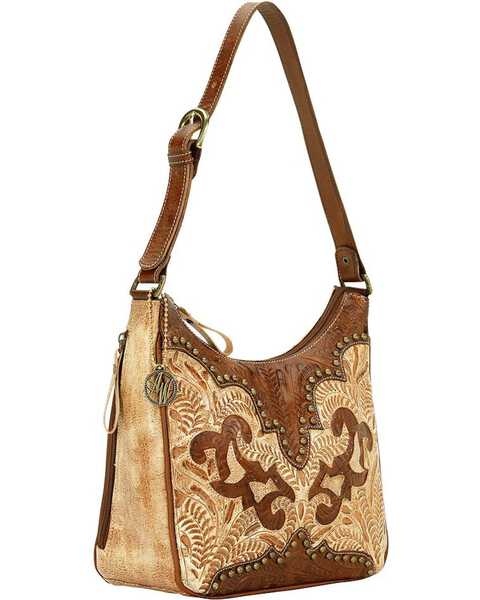American West Annie's Secret Collection Concealed Carry Shoulder Bag, Tan, hi-res
