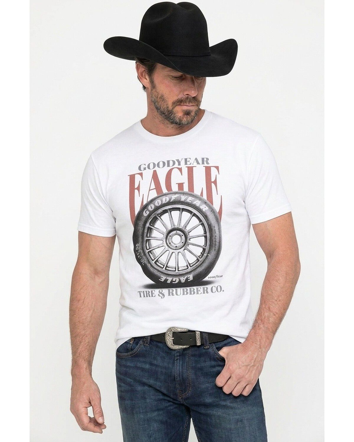 Image #1 - Goodyear Men's Big Bold Short Sleeve Graphic T-Shirt, White, hi-res