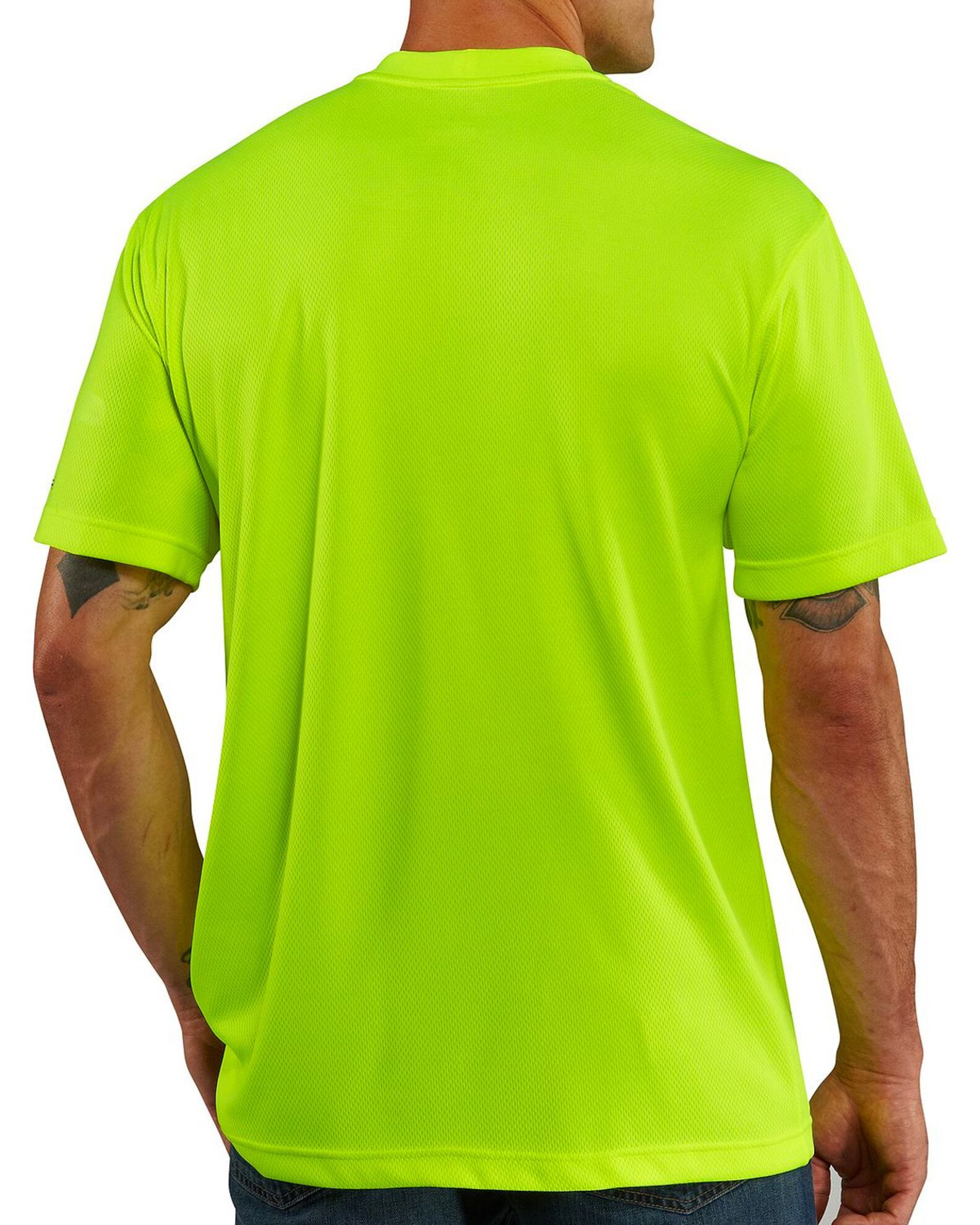 Image #3 - Carhartt Men's Solid Color-Enhanced Short Sleeve T-Shirt - Big & Tall, Lime, hi-res