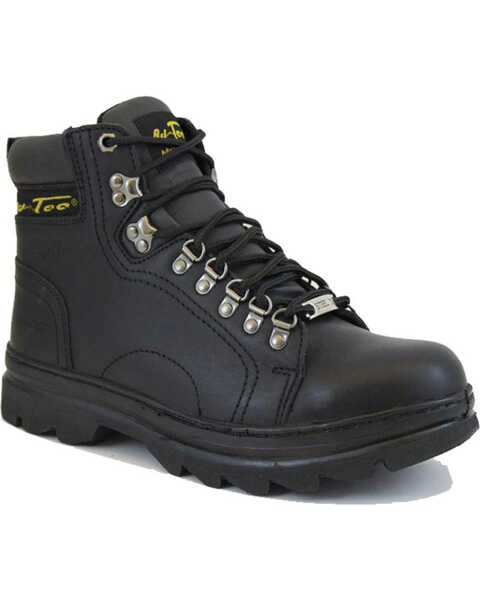 Ad Tec Men's 6" Lace Up Hiker Boots, Black, hi-res