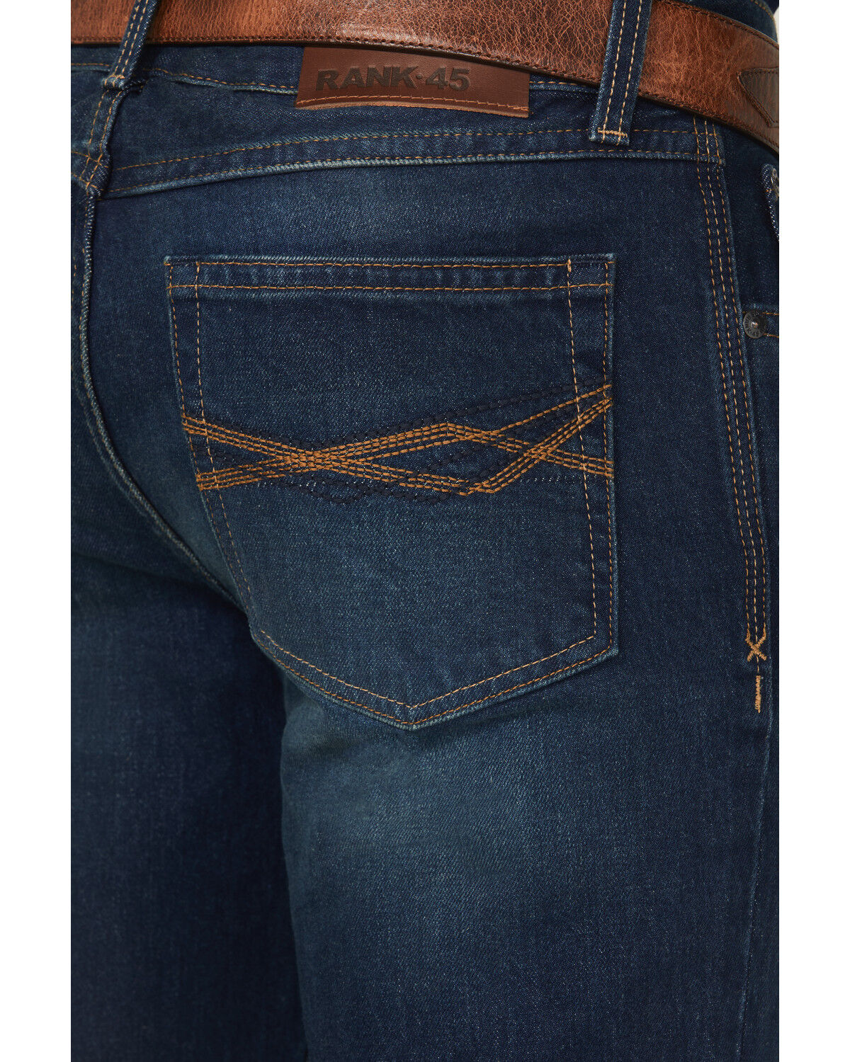 Image #4 - RANK 45® Men's Coyote Wash Ambush Slim Straight Durable Stretch Denim Jeans, Dark Wash, hi-res