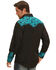 Scully Men's Gunfighter Embroidered Long Sleeve Snap Western Shirt , Turquoise, hi-res