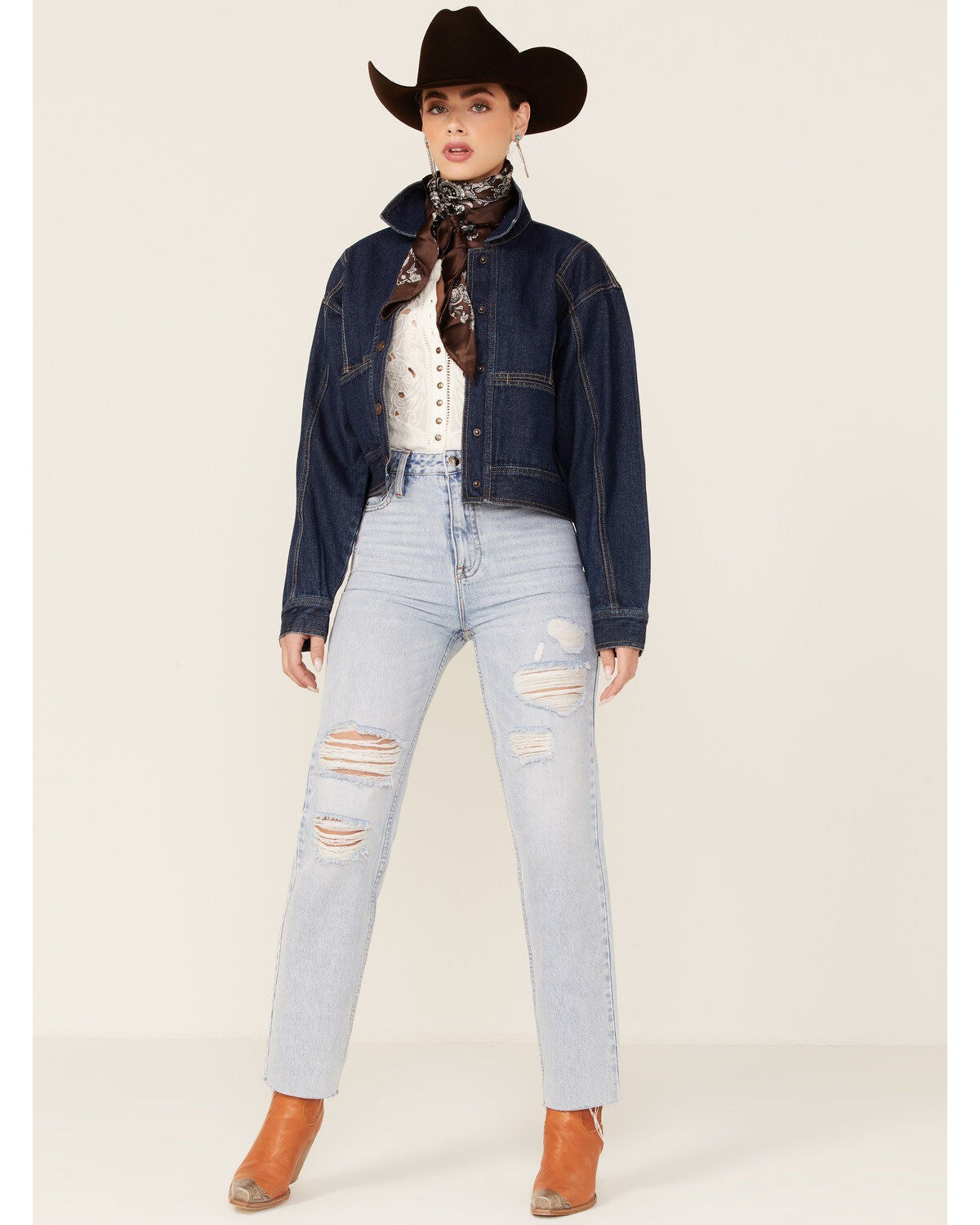 Boom Boom Jeans Women's Dark Wash Seamed Pockets Jacket | Boot Barn