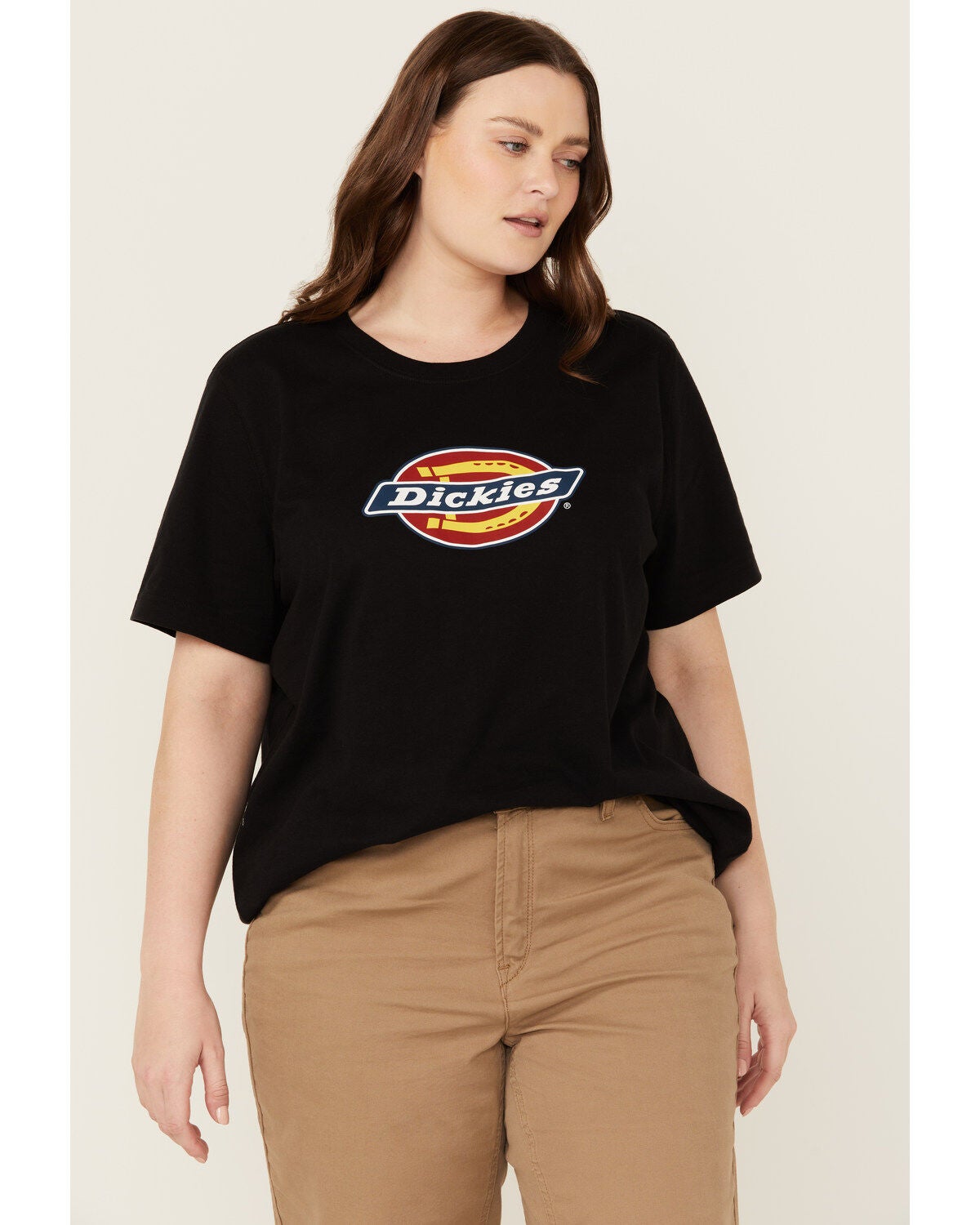 Dickies Women's Logo Short Sleeve Graphic Tee - Plus, Black, hi-res
