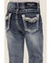 Grace in LA Girls' Border Print Bootcut Jeans, Blue, hi-res