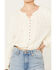 Jolt Women's Egret Lace Trim Button Down Long Sleeve Top, Cream, hi-res