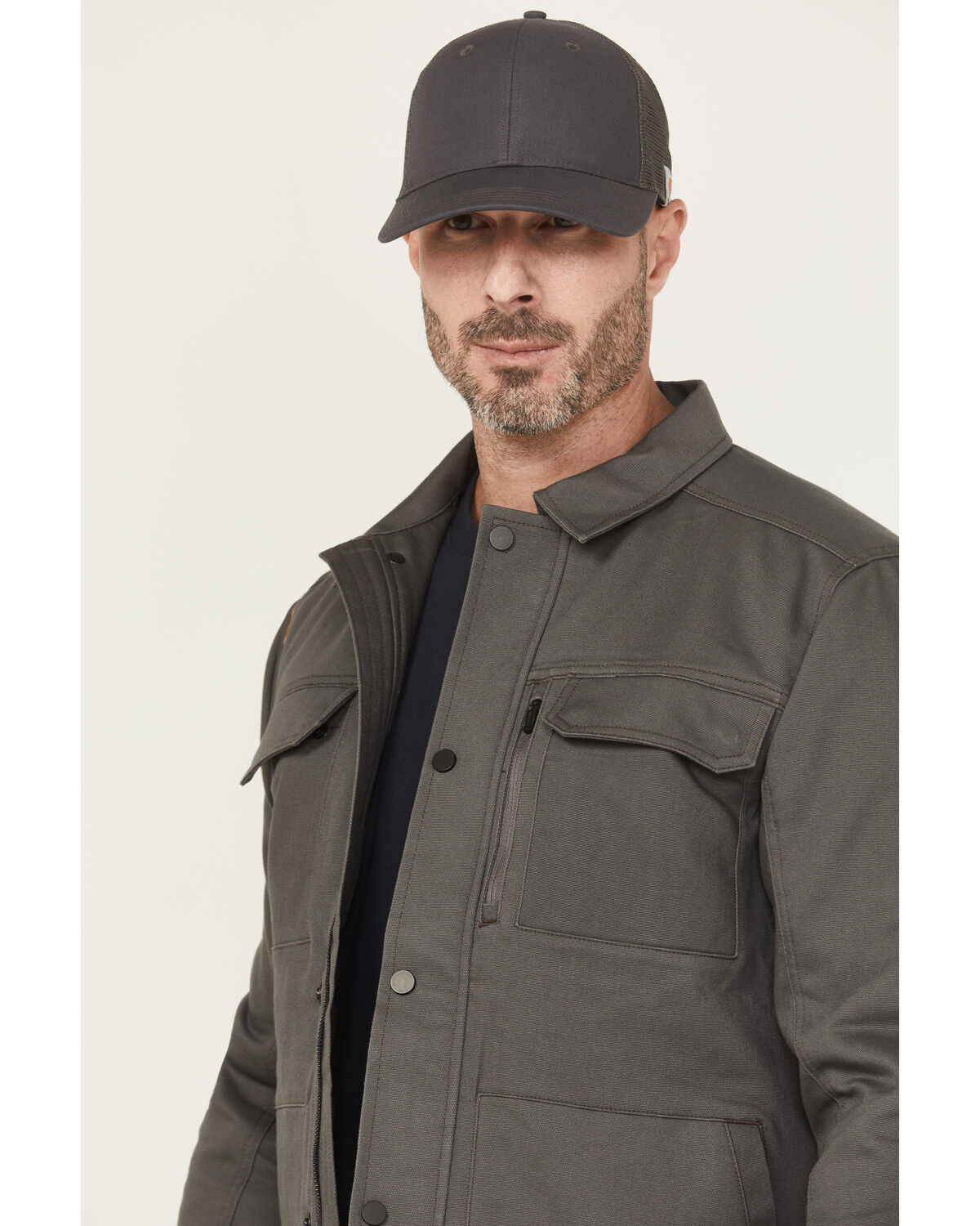 Image #2 - Dickies Men's Tradebuilt Snap Quilted Snap Work Jacket, Slate, hi-res