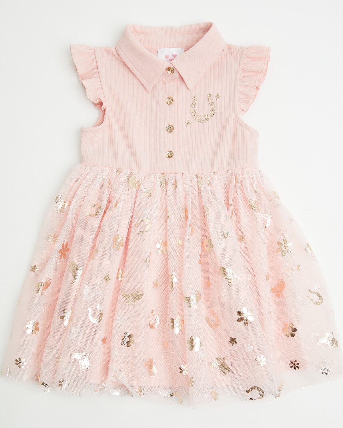 Sugar California Toddler Girls' Horseshoe Print Tutu Dress, Pink, hi-res