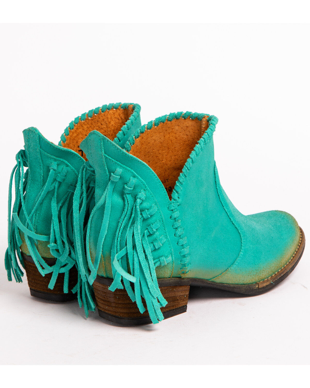 turquoise fringe booties