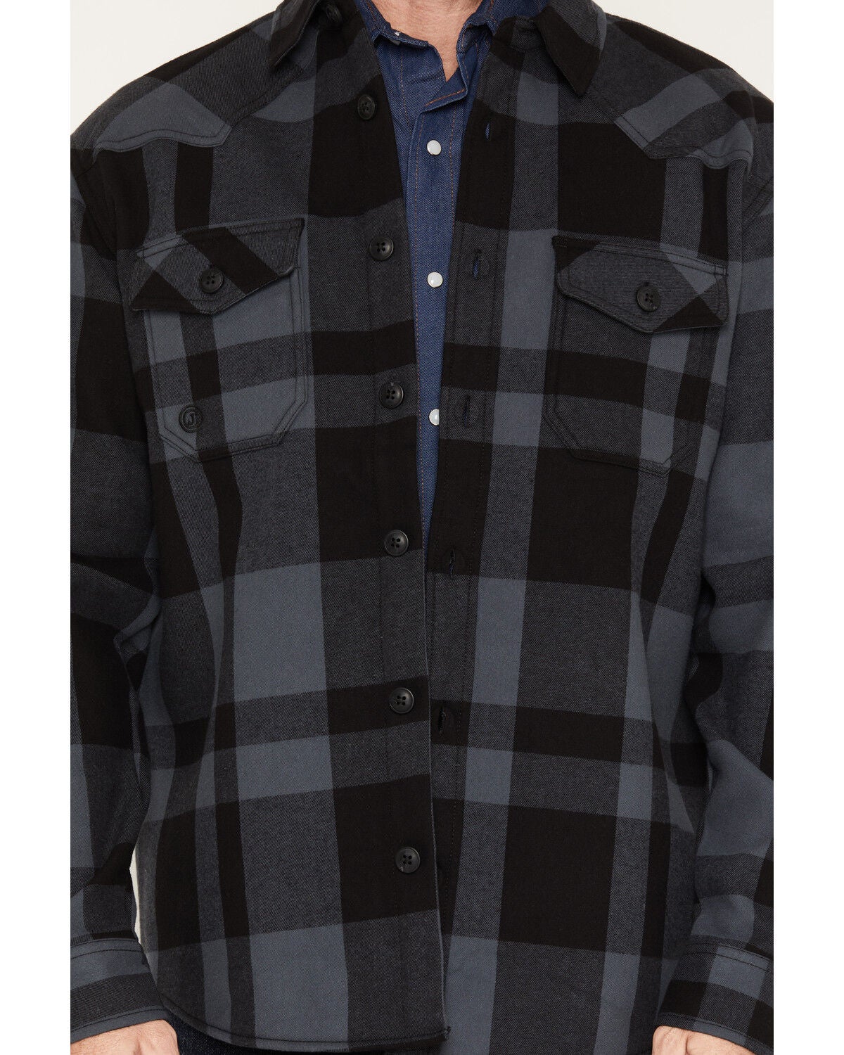 Image #3 - Cody James Men's Calhoun Plaid Print Fleece Lined Shirt Jacket, Medium Grey, hi-res