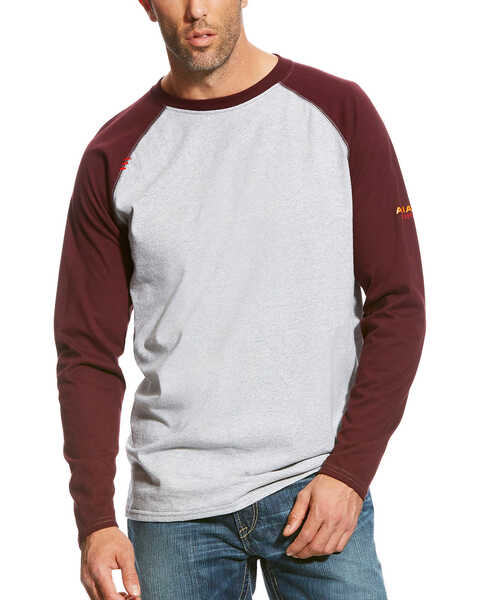 Image #1 - Ariat Men's FR Long Sleeve Work Raglan T-Shirt , , hi-res
