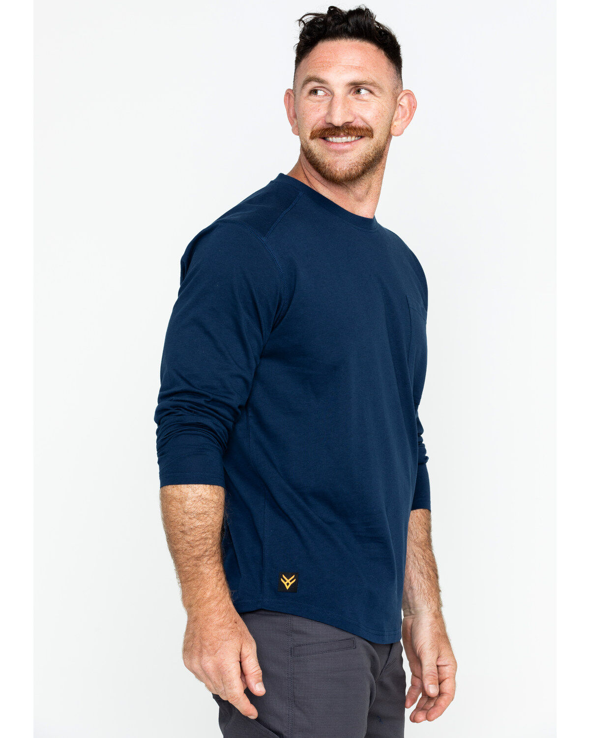 Image #5 - Hawx Men's Solid Pocket Crew Long Sleeve Work T-Shirt, , hi-res