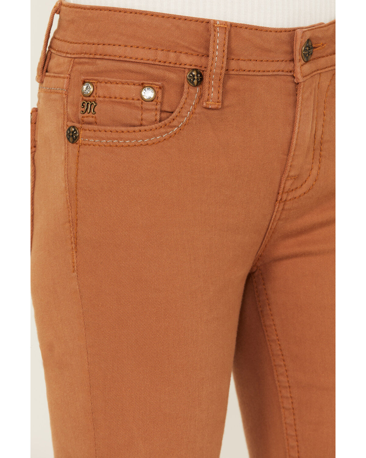 Image #2 - Miss Me Women's Mid Rise 33" Straight Stretch Denim Jeans, , hi-res