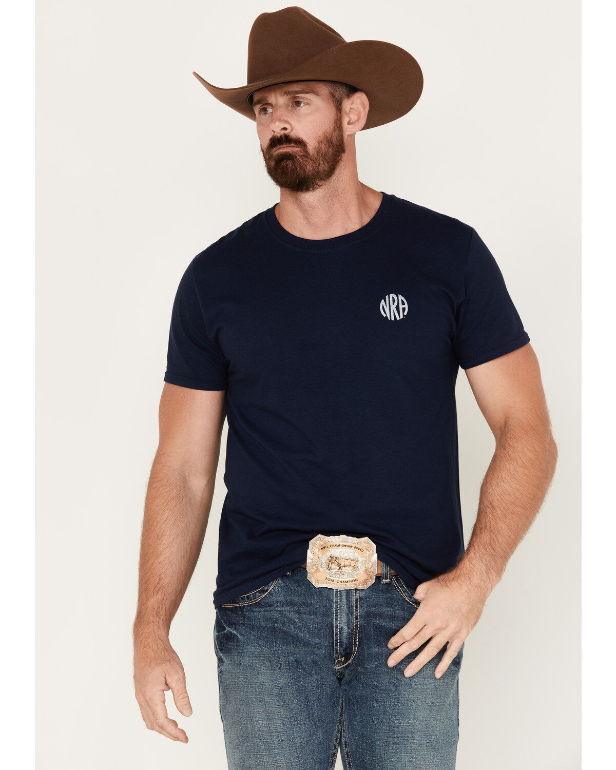 Image #2 - NRA Men's Defending Liberty Short Sleeve Graphic T-Shirt, Navy, hi-res