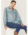 Panhandle Women's Denim Dolman Sleeve Snap Shirt , Blue, hi-res
