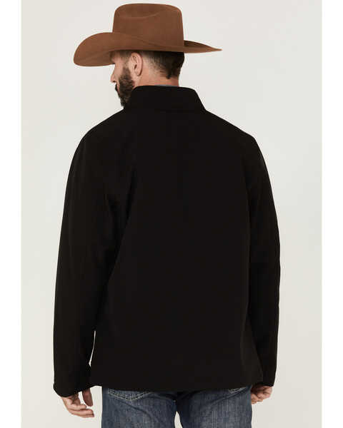 Image #4 - RANK 45® Men's Rodeo Logo Sleeve Zip-Front Softshell Jacket , Black, hi-res