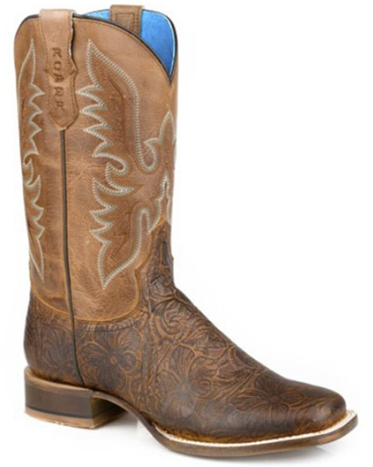 Image #1 - Roper Women's Tasty Toolin Western Boots - Broad Square Toe, Brown, hi-res