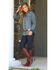 Image #2 - Wrangler Women's Long Sleeve Vintage Denim Shirt, Indigo, hi-res