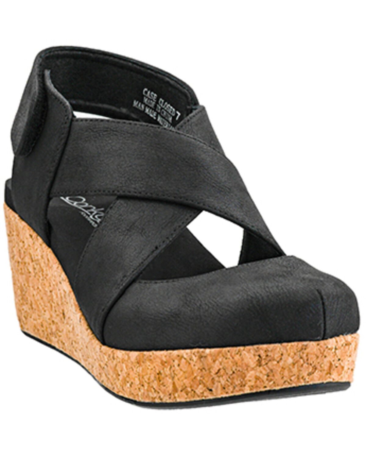 Image #1 - Corkys Women's Case Closed Wedge Shoes, Black, hi-res