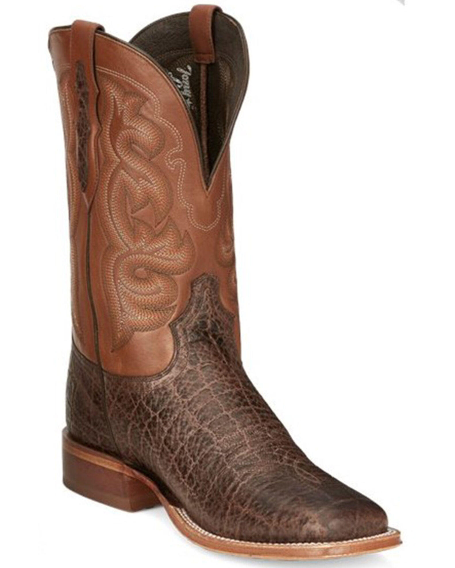 Tony Lama Men s Rowel Safari Cowhide Leather Western Boots Square Toe Boot Barn