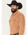 Image #2 - Wrangler Retro Men's Solid Corduroy Long Sleeve Snap Western Shirt, Tan, hi-res