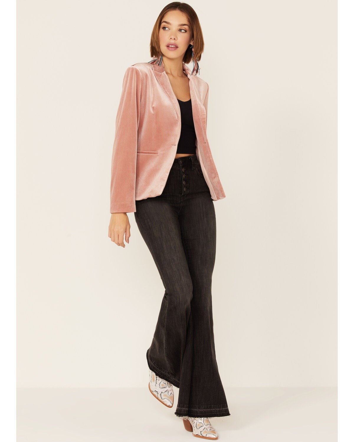 blush velvet jacket