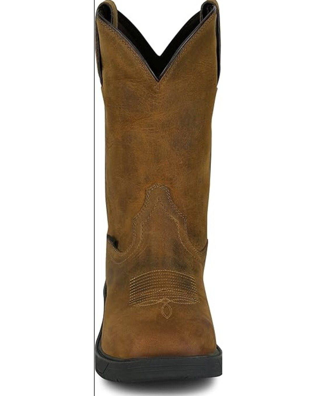 Image #3 - Justin Men's Trencher Pull-On Work Boots - Steel Toe, Brown, hi-res