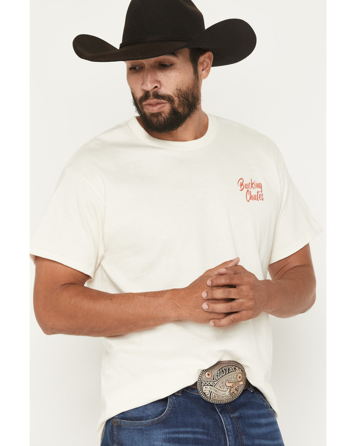 Image #3 - Buck Chutes Men's Buck Up Short Sleeve Graphic T-Shirt, Natural, hi-res