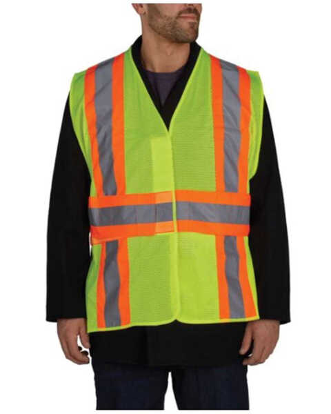 Utility Pro Men's Hi-Vis Expandable Mesh Work Vest - Big, Yellow, hi-res