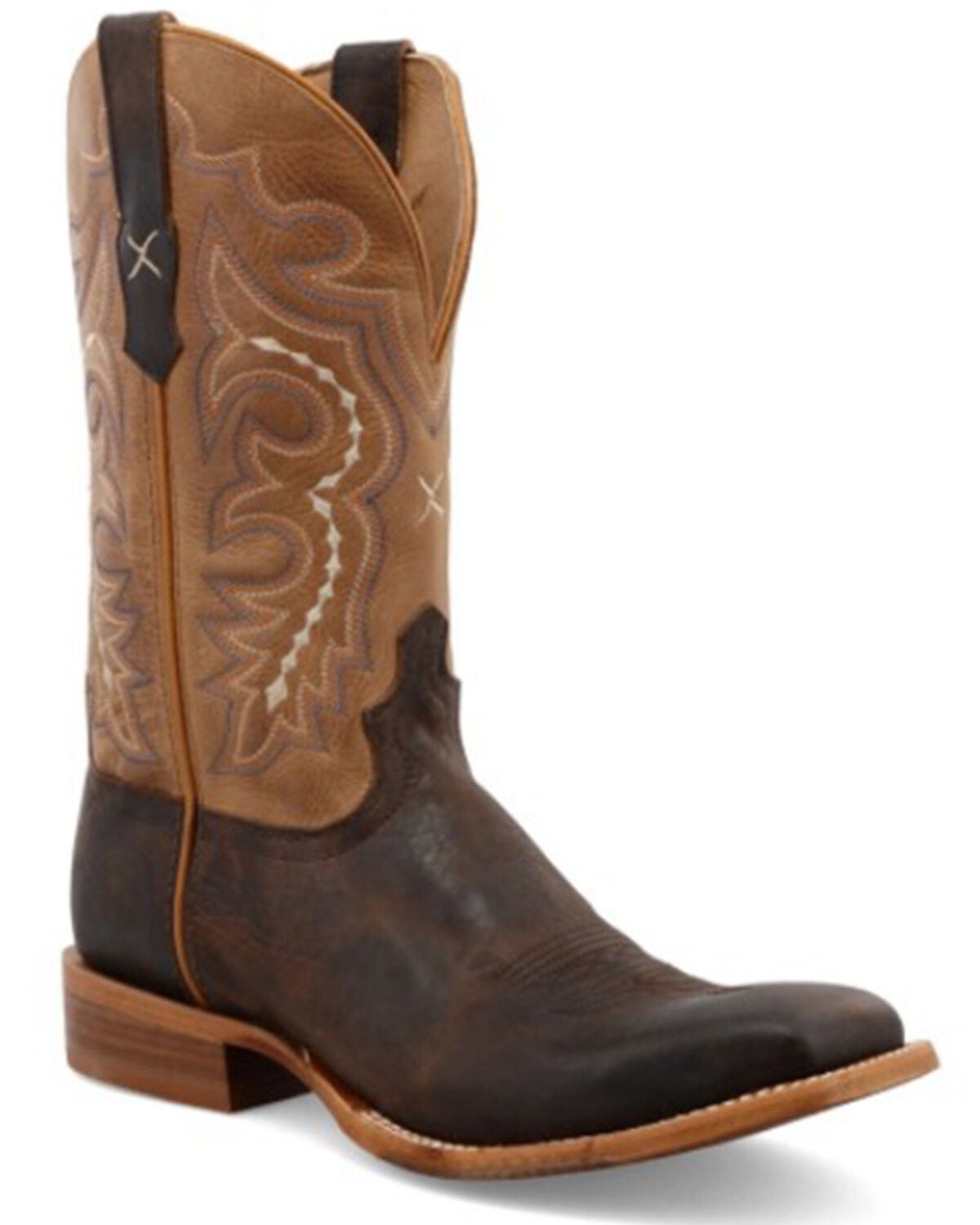 Twisted X Men's Rancher Western Boot - Broad Square Toe, Brown, hi-res