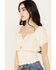 Shyanne Women's Puff Sleeve Smocked Bodice Top, Cream, hi-res