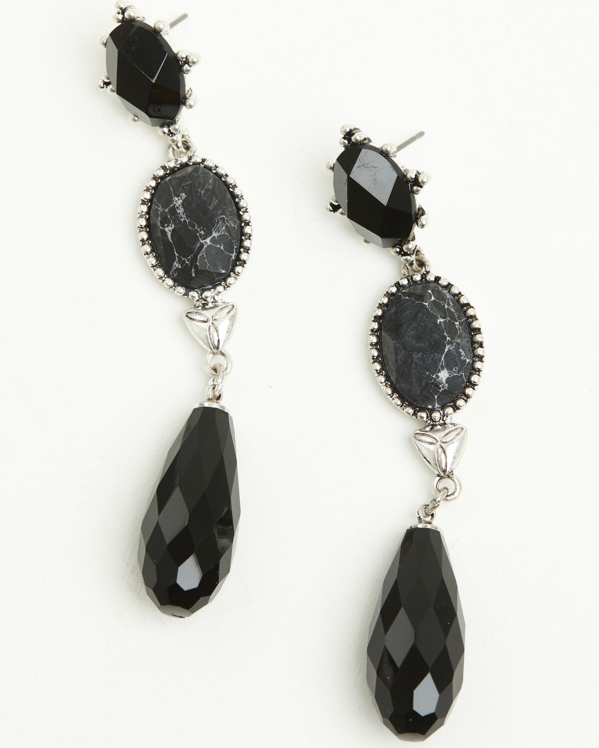 Image #1 - Lainey Wilson Women's Stone Linear Earrings, Black, hi-res