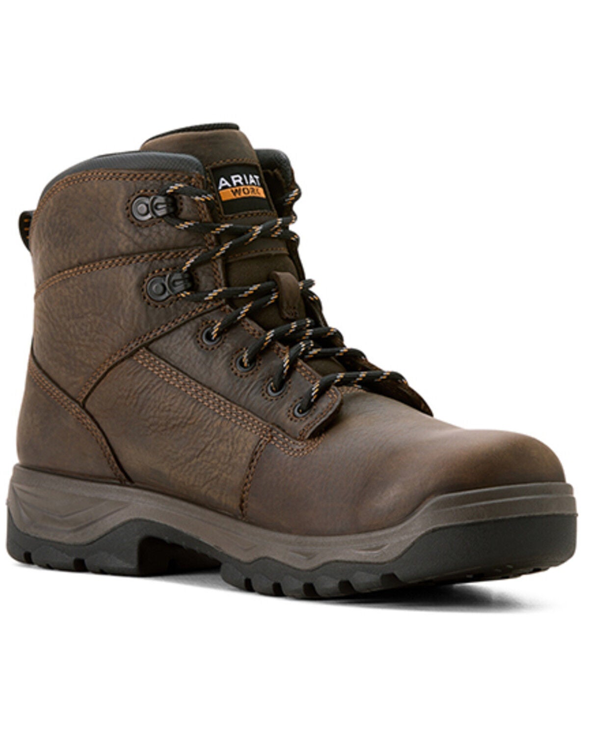 Ariat Men's 6" Turbo Duratread Waterproof Work Boots - Soft Toe, Dark Brown, hi-res