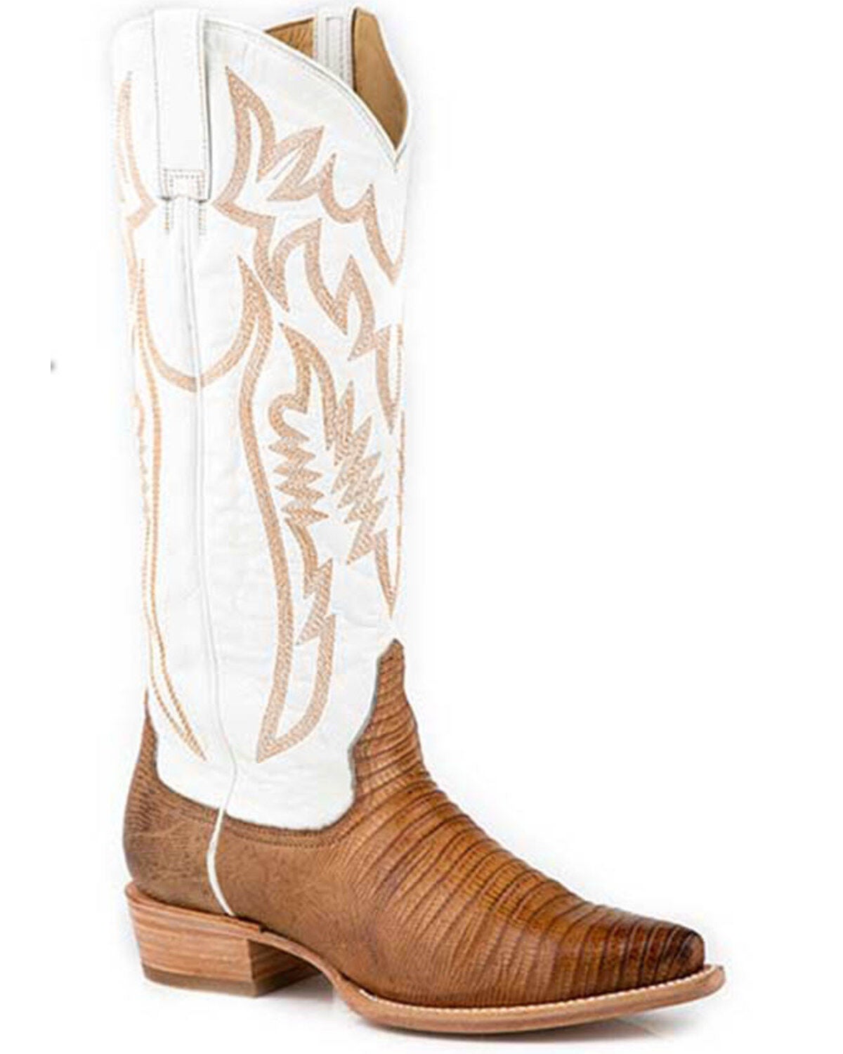 Stetson Women's Toni Exotic Lizard Tall Western Boots - Snip Toe, Tan, hi-res