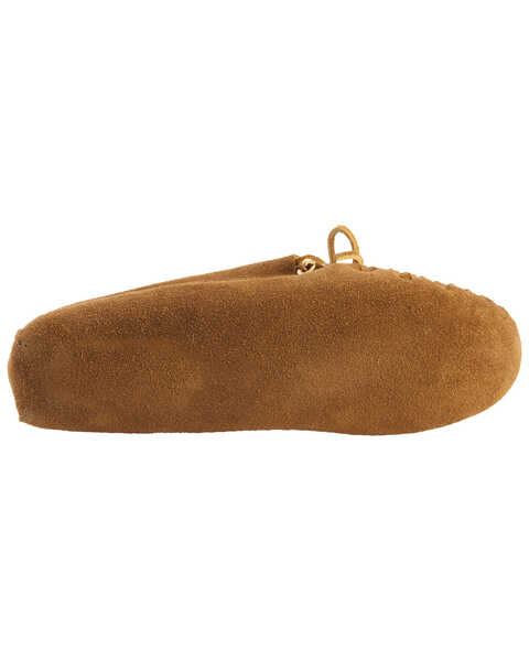 Image #2 - Men's Minnetonka Traditional Pile Line Softsole Moccasins, Brown, hi-res