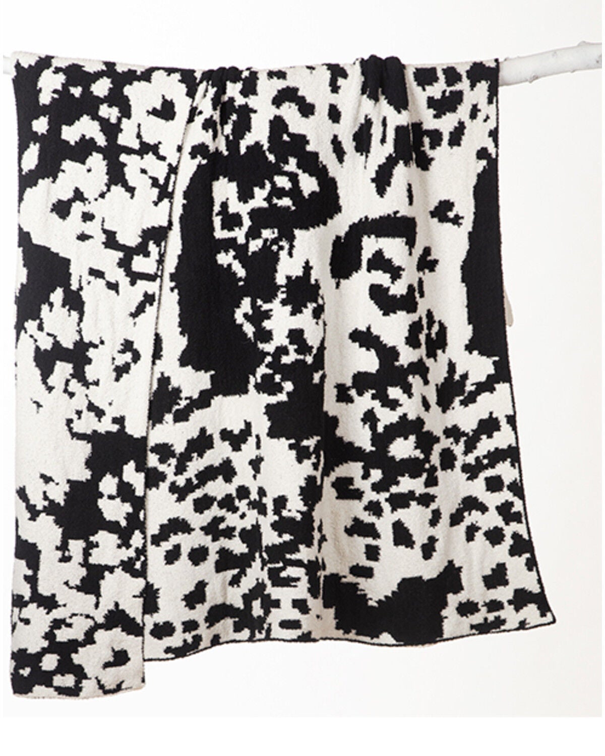 Image #3 - Carstens Home Wrangler Cow Print Blanket, Black, hi-res