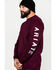 Image #3 - Ariat Men's FR Roughneck Skull Logo Crew Long Sleeve Work T-Shirt, Red, hi-res