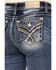 Image #2 - Miss Me Women's Dark Wash Braided Pocket 34" Bootcut Stretch Denim Jeans, , hi-res